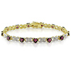 Sterling Silver.02 ctw Diamond & 6.5 CT TGW Garnet Bracelet