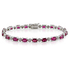 Sterling Silver .02 ctw Diamond & 13.5 CT TGW Synthetic Ruby Bracelet