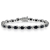 Silver Bracelet I3 GHI Round Diamond 0.02ct TDW and 11 1/6ct Black Sapphire TGW Length (inches): 7.25