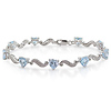 Sterling Silver .02 ctw & 8.4 CT TGW Blue Topaz Bracelet