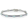 Sterling Silver 12.3 CT TGW Blue Topaz Sapphire Bracelet