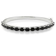 Sterling Silver Black Sapphire Bangle