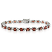 Sterling Silver 9.75 CT TGW Garnet Bracelet