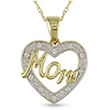 10K Two Tone Gold 0.05 TCW Diamond Heart Pendant