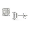 10KW 1ct TDW Princess Cut Diamond Earrings, J-K-L I3, channel and invisibly set diamonds, butterfly backs