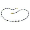 18' 4-5mm Black/White/Grey FW Pearl Necklace w/ Brass Fish Eye Clasp