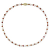 18' 4-5mm Brown/Pink/White FW Pearl Necklace w/ Brass Fish Eye Clasp