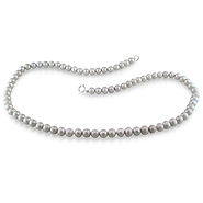 5-6mm Grey Potato Freshwater Pearl Necklace Strand