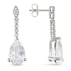 17 1/5 CT TGW Created White Sapphire Fashion Earrings Silver