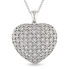 Sterling Silver .50 CT TGW Synthetic White Sapphire Heart Pendant
