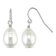 3pcs Set of 9-10mm FW Rice White/Pink/Black Pearl Hook Earrings with Brass Metal Findings