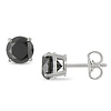 14KW 2ct TDW Black Diamond Solitaire Earrings Traditional-Basket