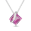 Sterling Silver 3.25 CT TGW Synthetic Pink Sapphire Fashion Pendant