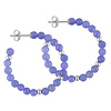4mm Lavender Synthetic Dyed Jade Earring with Silver Findings