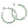 4mm Green Synthetic Dyed Jade Earring with Silver Findings