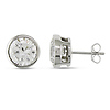 Sterling Silver Bezel Set 10mm Round Cubic Zirconia Stud Earrings