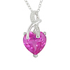 0.024 CTW Diamond & 4.20 CT TGW Synthetic Pink Sapphire Fashion Pendant with Chain Silver