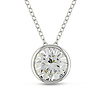 Sterling Silver 7.2ct Bezel Set Solitaire Round CZ Pendant & Chain