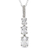 Sterling Silver 0.03 CTW Diamond & 3 CT TGW White Topaz Fashion Pendant with Chain
