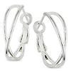 Sterling Silver Criss-Cross Hoop Earrings