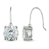 Sterling Silver 15.80 TGW 11m Round Cubic Zirconia Solitaire Earrings with Fish Hooks