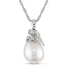 10K White Gold 0.01 CTW Diamond 6.5 - 7 MM White Freshwater Pearl Fashion Pendant
