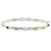 Multi Gemstone Amethyst, Blue Topaz, Citrine, Peridot & Garnet Silver Bracelet
