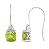 0.03 CTW Diamond & 2 CT TGW Peridot Shepard hook Earrings 10K White Gold