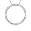 10K White Gold 0.25 CTW Diamond Circle Pendant with Chain