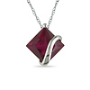 10K White Gold 3.06 CT TGW Synthetic Ruby Fashion Pendant with Chain