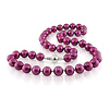 Freshwater 10mm Cranberry Pearl Strand Necklace with Silver Ball Clasp