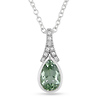 0.05 CTW Diamond & 1.10 CT TGW Green Amethyst Fashion Pendant with Chain Sterling Silver