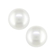 10K Gold White 4-4.5mm Freshwater Button Pearl Stud Earrings