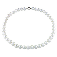 18in 10-11mm Fresh Water Pearl Necklace w/ 9mm Silver Ball clasp