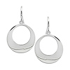 Silver Hook Circle Earrings, shepherd hook backs