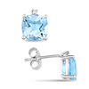 0.015 CTW Diamond & 3.50 CT TGW Blue Topaz - Sky Ear Pin Earrings Silver