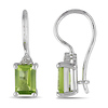Sterling Silver 0.03 CTW Diamond & 2 CT TGW Peridot Euro Back Earrings
