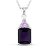Sterling Silver 5.00 CT TGW Amethyst Rose de France Fashion Pendant with Chain