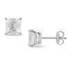 10KW 2 CT TGW Princess Cut Synthetic White Sapphire Solitaire Prong Set Earrings