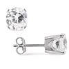 10KW 2.60 CT TGW Round Synthetic White Sapphire Solitaire Earrings