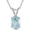 10K White Gold 1.50 CT TGW Blue Topaz - Sky Fashion Pendant with Chain