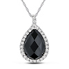 10K White Gold 5.33 CT TGW Onyx & White Topaz Fashion Pendant