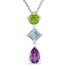 Sterling Silver 3 1/8 CT TGW Multi-Color Fashion Pendant