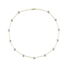 10K Yellow Gold Pink Freshwater Pearls on Rope Necklace