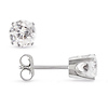 10KW 1.20 CT TGW Round Synthetic White Sapphire Prong Set Solitaire Earrings