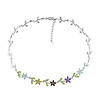 Sterling Silver 4 5/8ct TGW Marquise Amethyst, Blue Topaz, Citrine & Rhodolite & Marquise Peridot Flower Necklace