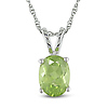 10K White Gold 1.33 CT TGW Peridot Fashion Pendant with Chain