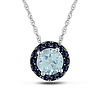 10K White Gold 1.33 CT TGW Sapphire & Blue Topaz Sky Fashion Pendant with Chain