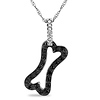 10K White Gold 1/8 CTW Black & White Diamond Novelty Pendant with Chain