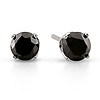 14K White Gold 0.50 CTW Black Diamond Solitaire Stud Earrings
